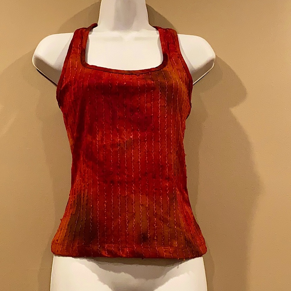 Beautiful sequins multi colored tank with racer back